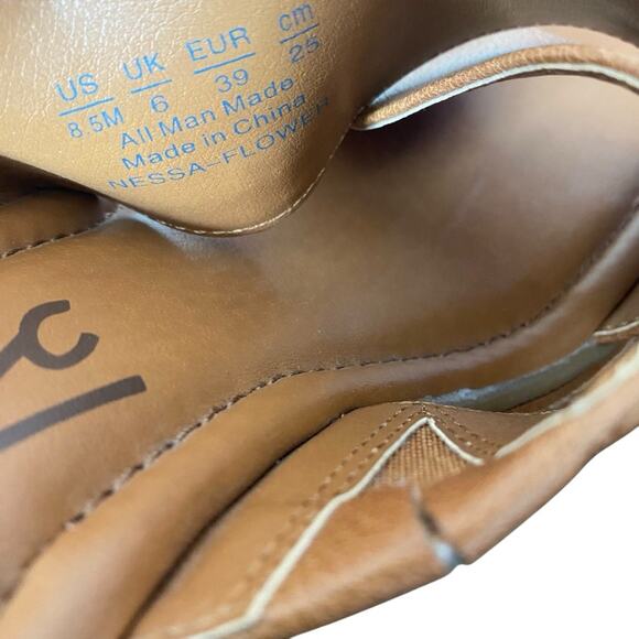 Zodiac Nessa Carmel Brown Flower Butterfly Slide Wedge Sandal size 8.5 - Picture 11 of 11